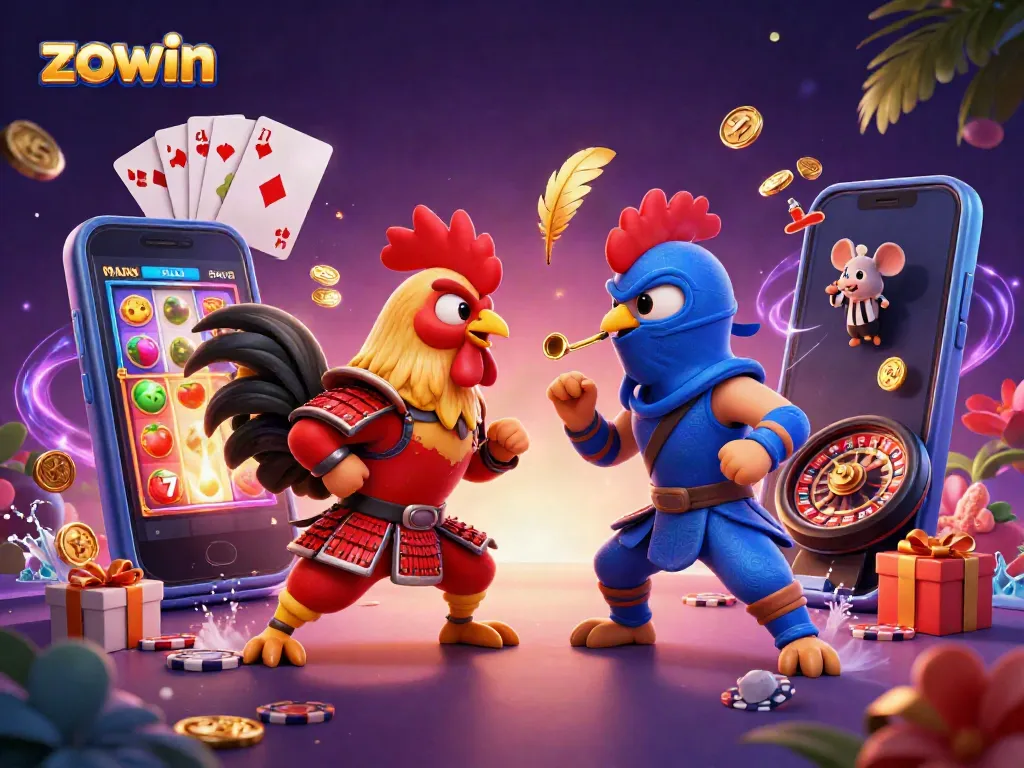 Engage with the exciting zowin casino battle featuring dynamic roosters and vibrant game elements.
