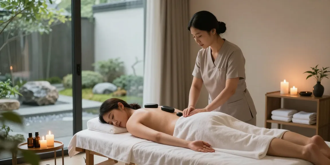 Relaxation during a 수원출장마사지 session in a modern therapy room.