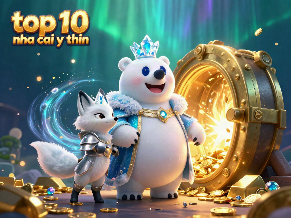 Engage with the top 10 nha cai uy tin through a captivating casino-themed adventure featuring a polar bear and snow fox amidst treasure.