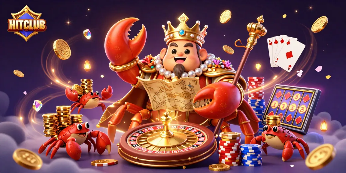 Experience excitement with HITCLUB's grand golden crab emperor and vibrant casino action!